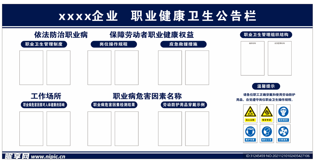 企业职业健康卫生公示栏