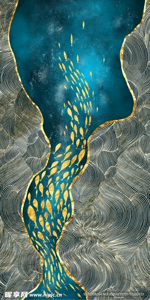 金鱼鲤鱼年年有鱼装饰画