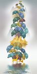 银杏叶金色麋鹿意境山水装饰画