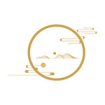 中国风传统云纹祥云圆形边框