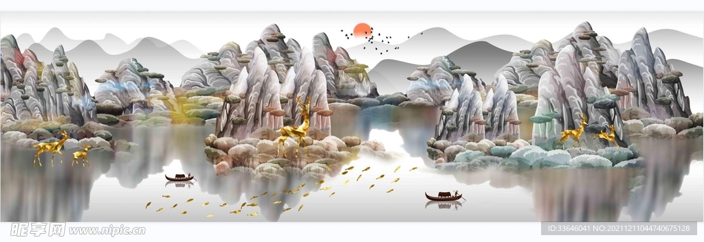 意境山水背景