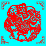 祥鸡纳福剪纸