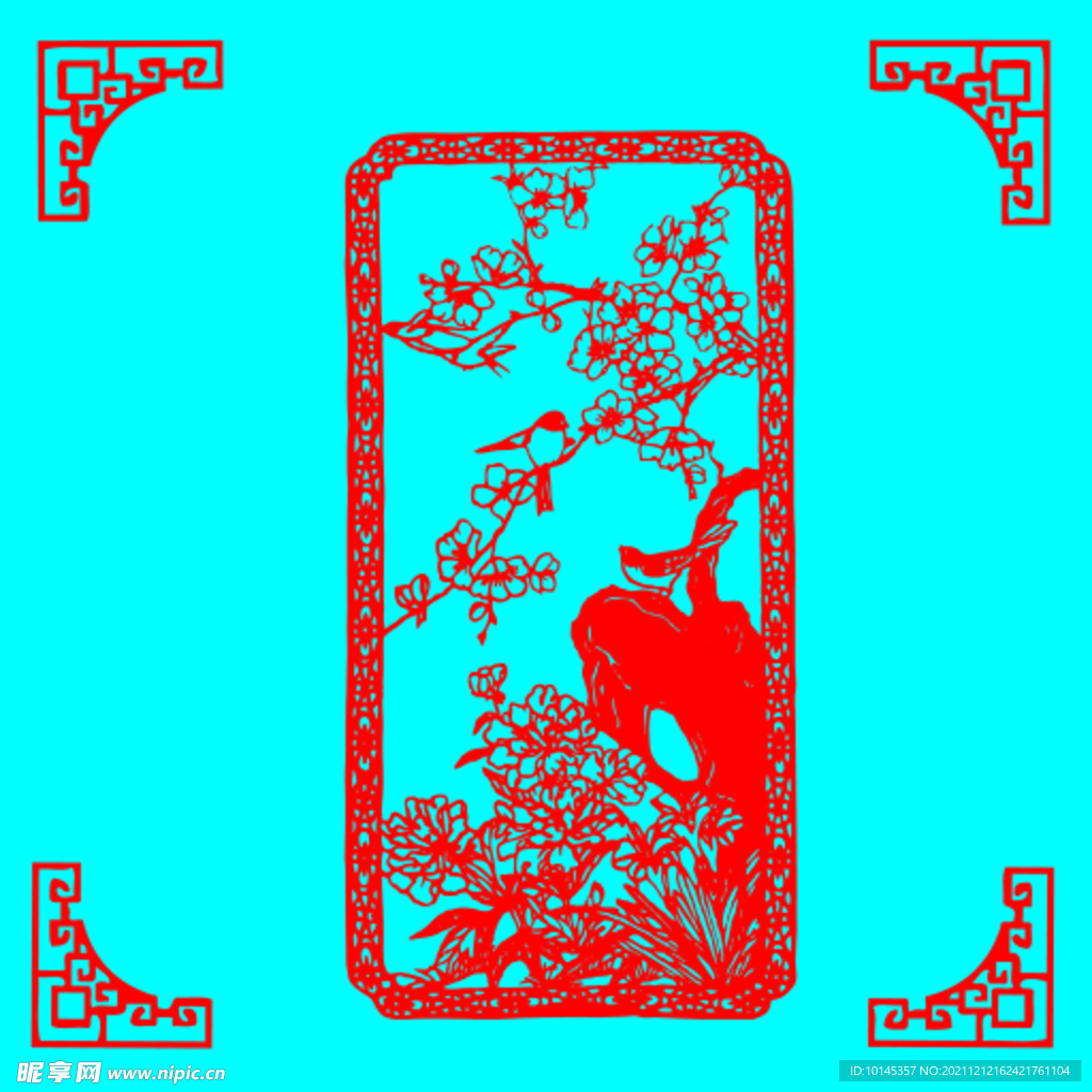 喜鹊登梅剪纸