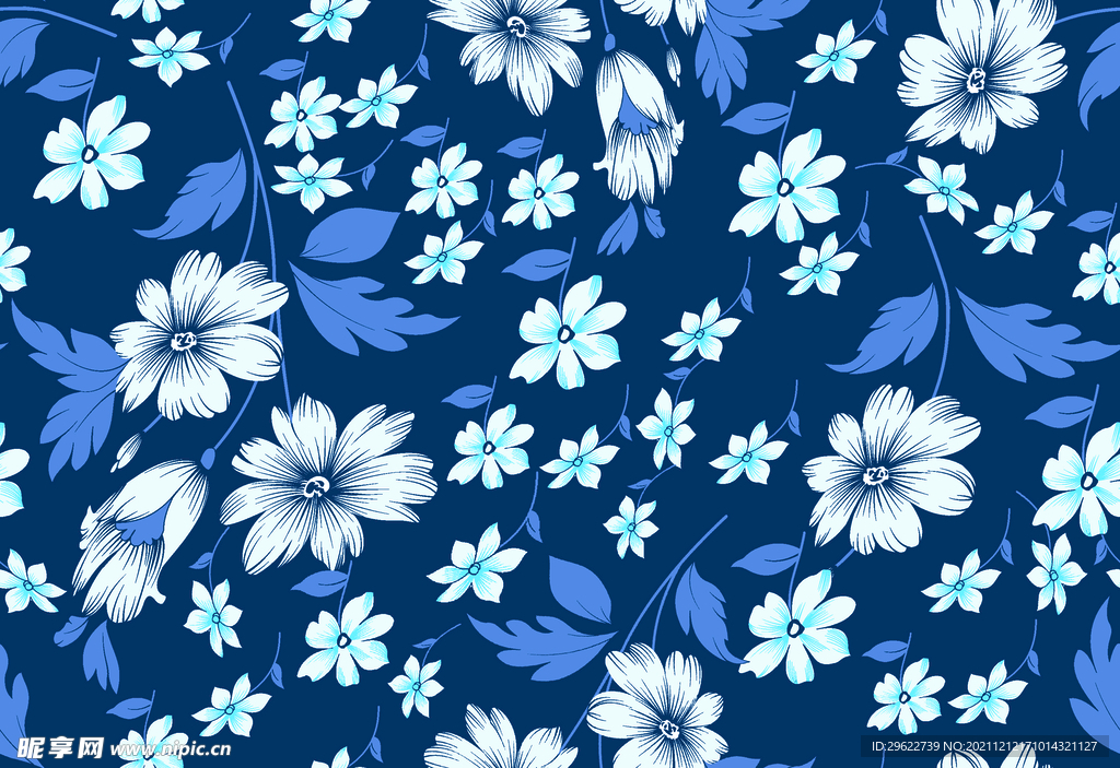 蓝白花