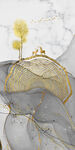 年轮金色麋鹿意境山水装饰画