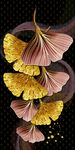 金色银杏叶树叶装饰画