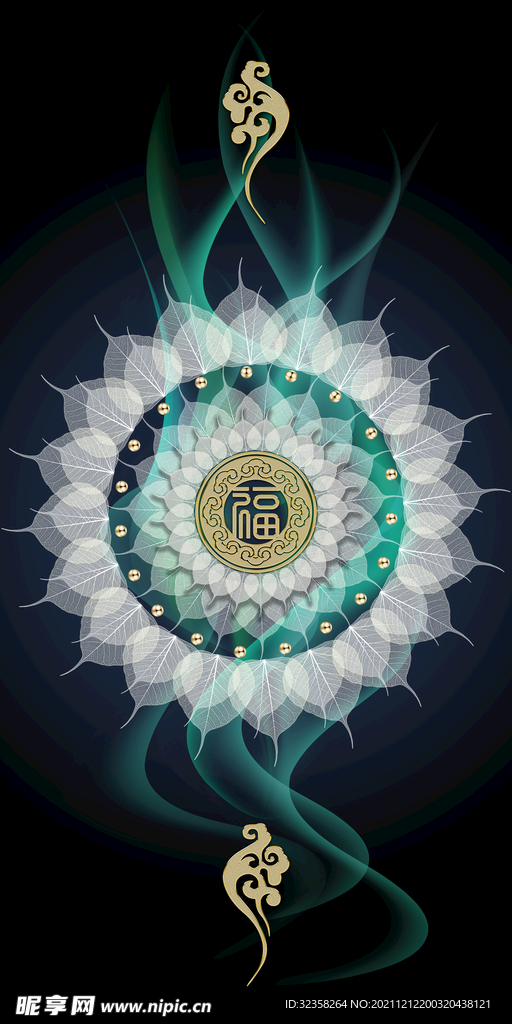 花纹艺术线条飘带丝带绸带装饰画