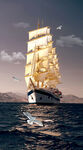 金色帆船一帆风顺装饰画