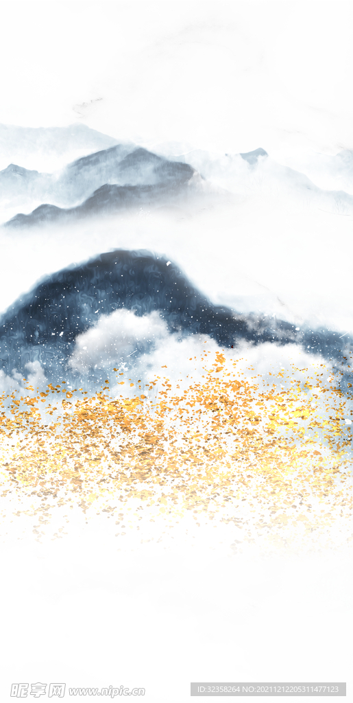 金色意境山水装饰画