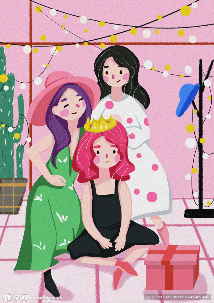 女神节插画素材