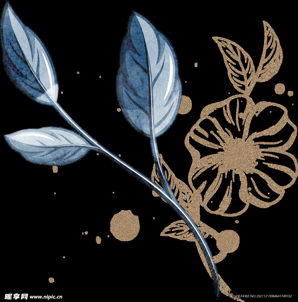 手绘花朵线条