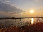 日暮下的河道风景