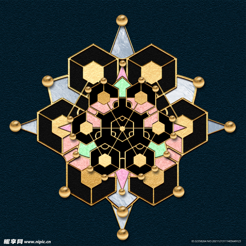 抽象几何线条色块组合装饰画