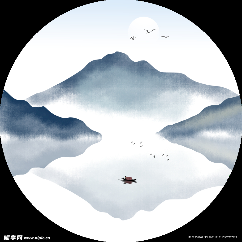 禅意意境山水装饰画