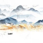 金色意境山水装饰画