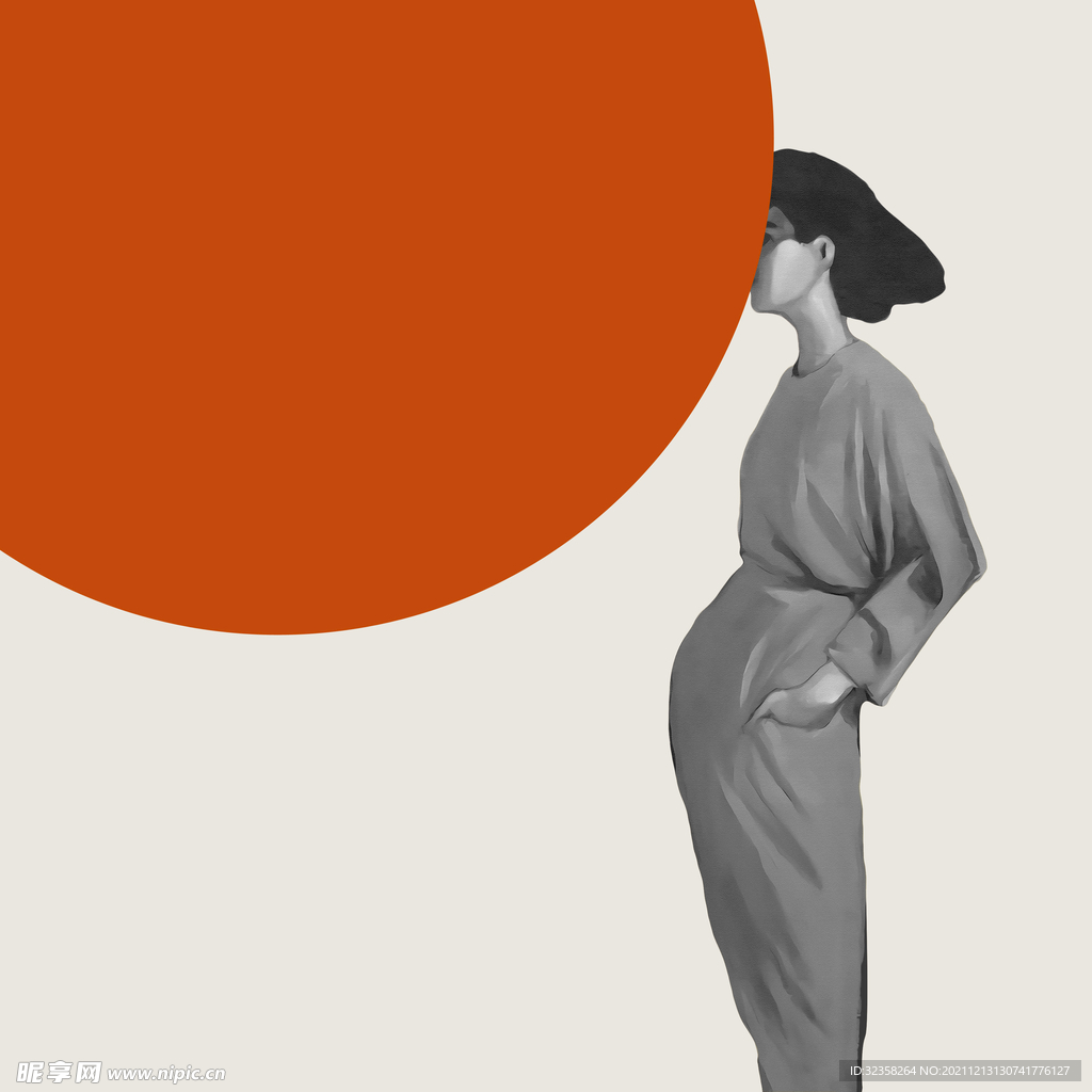 人物艺术美女几何装饰画