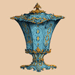 欧式复古手绘油画花瓶抽象北欧装