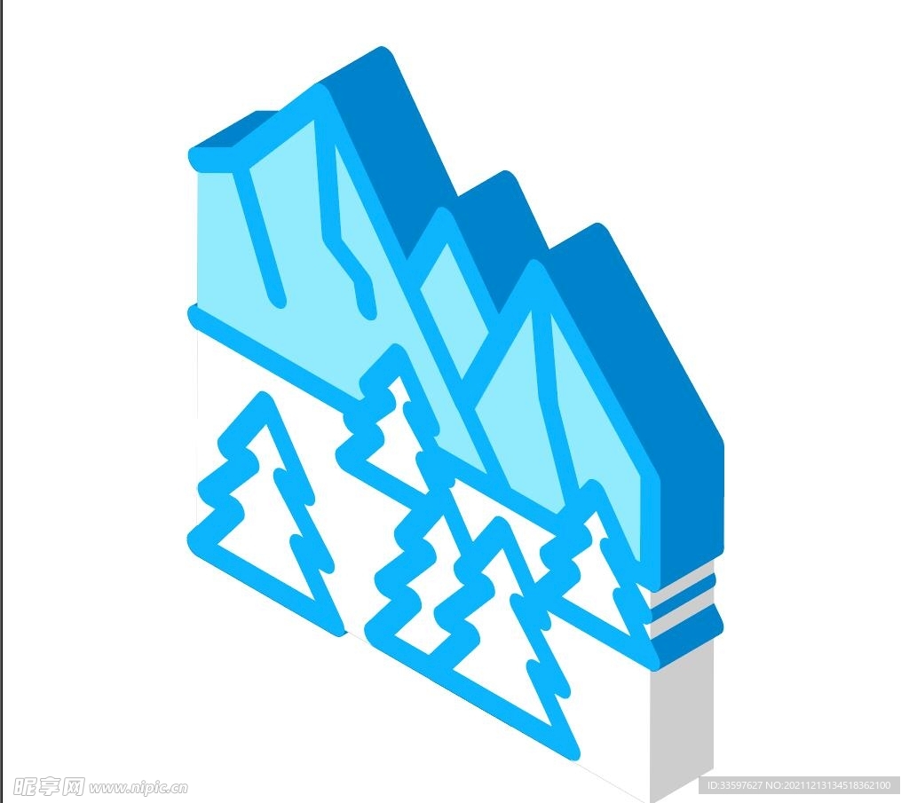 雪山森林矢量