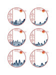 中国风圆形窗框古典水墨边框