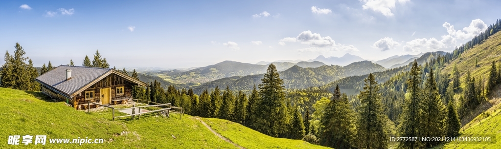 群山树木自然风光全景