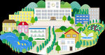 校园学校房子