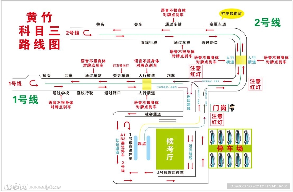 机动车科目三考试路线图