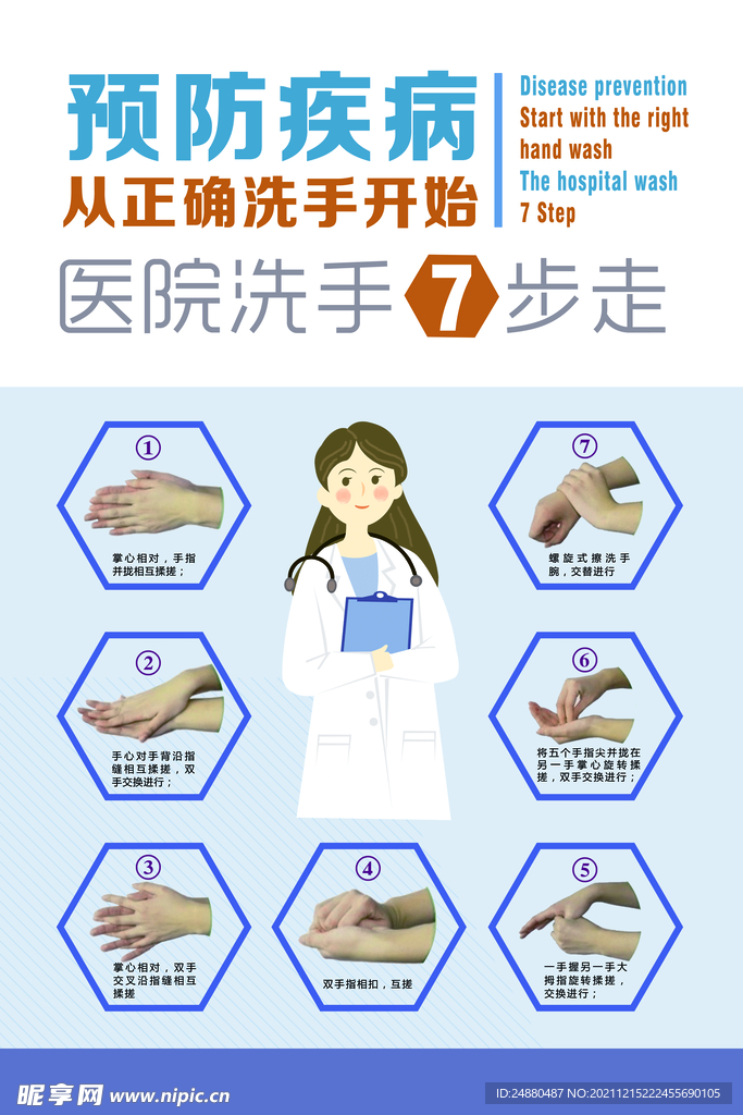 七步洗手法宣传海报