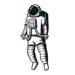 卡通太空人角色插画图片
