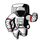 卡通太空人角色插画图片