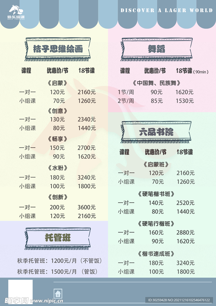 价格表