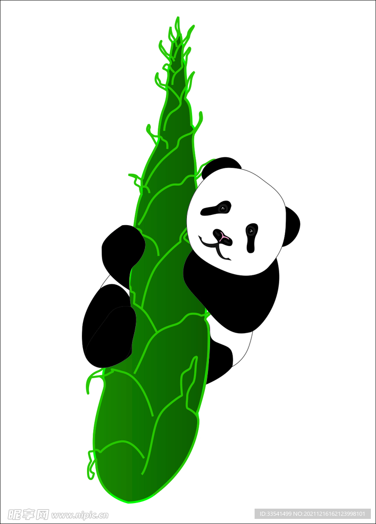 熊猫抱笋