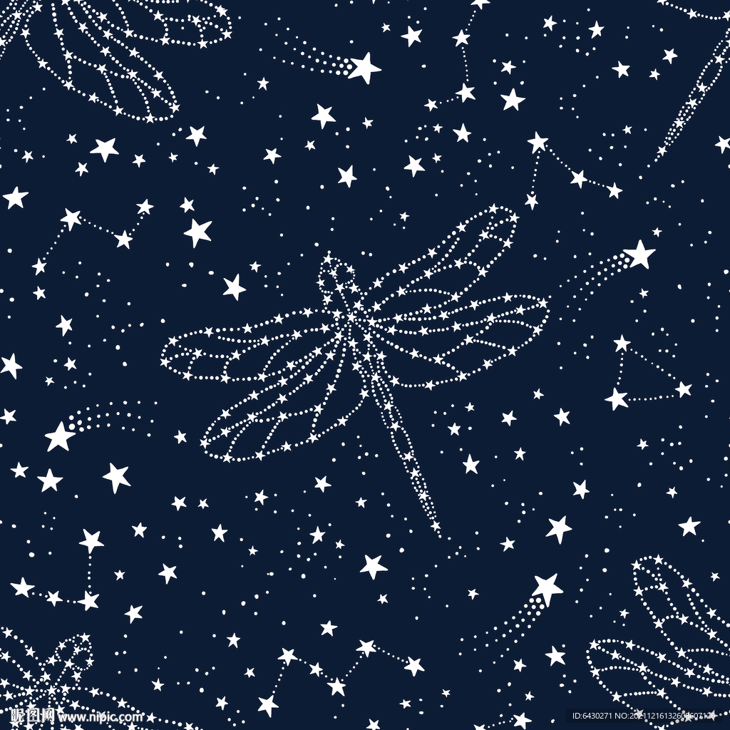 星星图案组合的蜻蜓