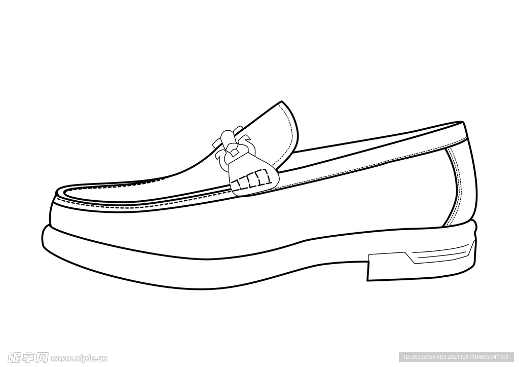 男士正装皮鞋线稿