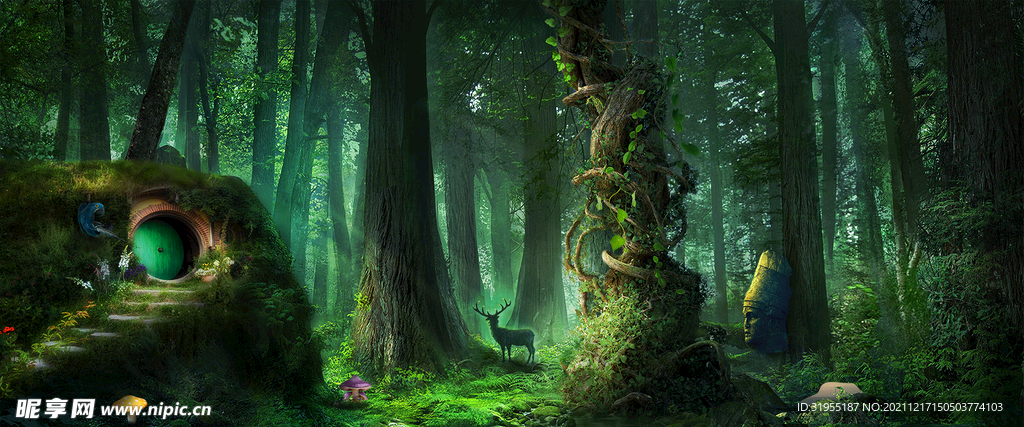 童话森林 梦幻森林背景
