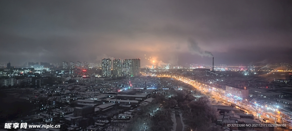 哈尔滨夜景 三环 雪后哈尔滨