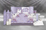 紫色法式莫奈花园婚礼效果图