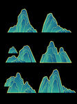 中国风国潮山纹中式山纹装饰图案