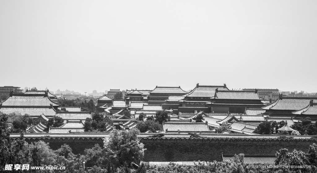 古镇古城古建筑北京故宫雪景