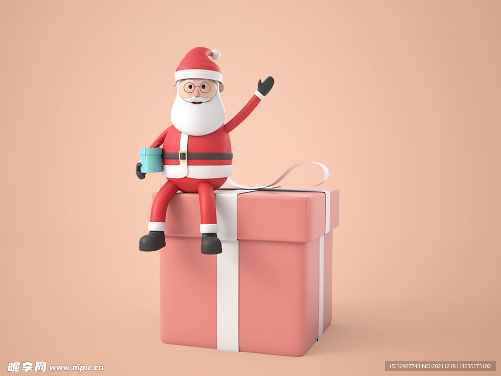 圣诞老人 3D 海报