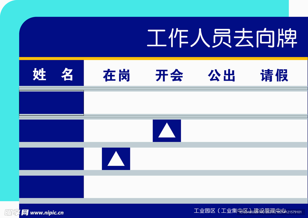 人员去向牌
