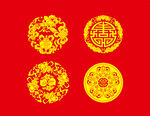 中国风国潮中式素材纹理矢量窗花