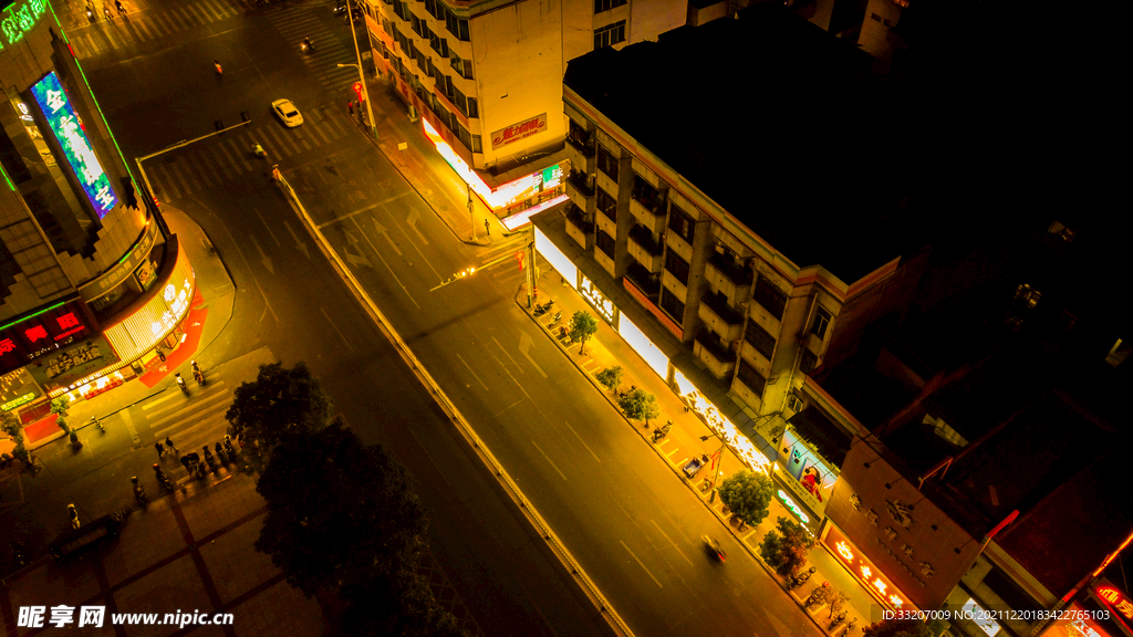 航拍 夜景