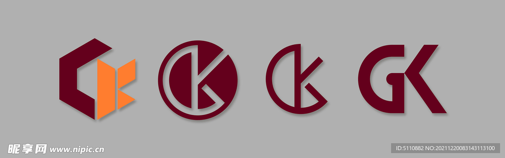 GK字母LOGO标志