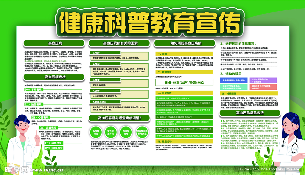 健康科普宣传教育海报