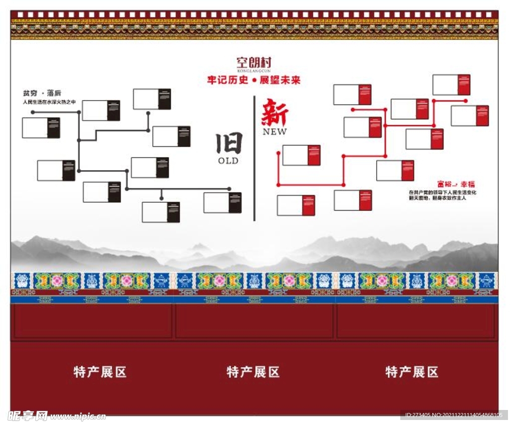 村史馆新旧对比墙