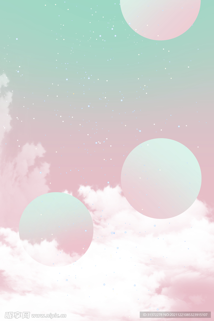   创意手绘天空月亮图片 