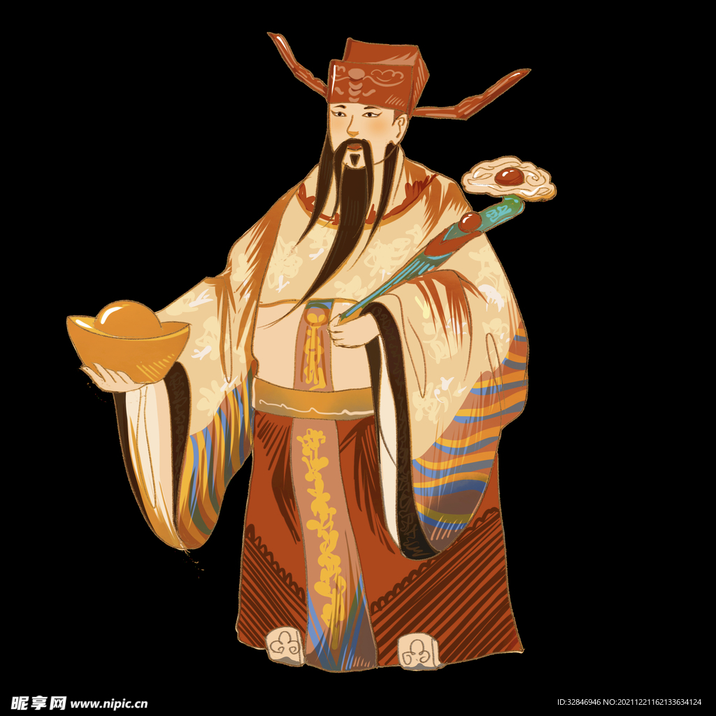 过年新年财神到素材