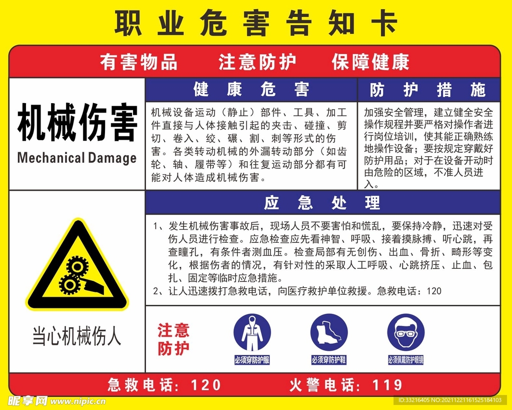职业危害告知卡