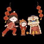 虎年新年春节过年场景贴对联