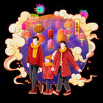 虎年新年习俗年俗场景逛庙会